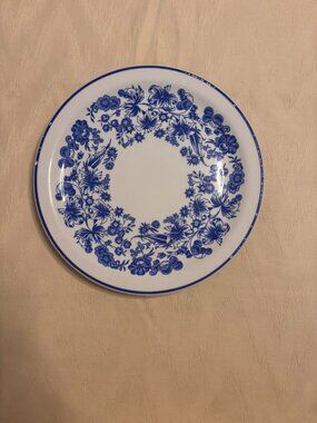 VTG Blue and White Floral Ironstone Transferware Plate